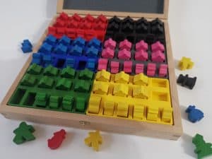 6x Organizer in Holzkiste für Carcassonne Big Box Spielfiguren